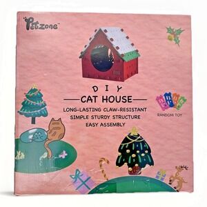 Petzone DIY Cat House Sturdy, Claw Resistant, Easy Setup Random Toy Premium Felt